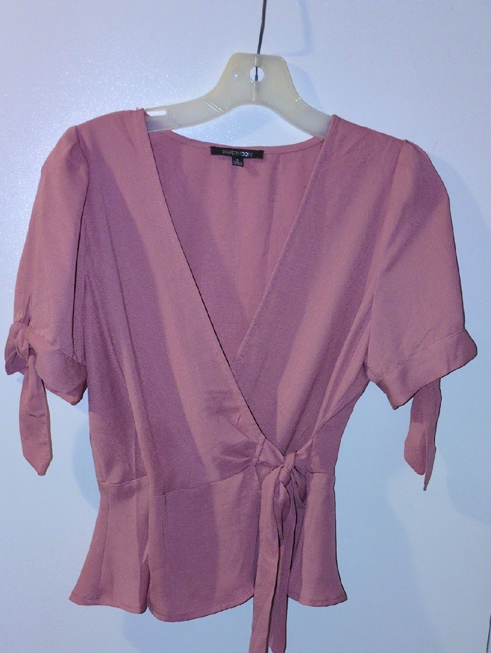 Papermoon Pink Wrap Top with Tie Accents